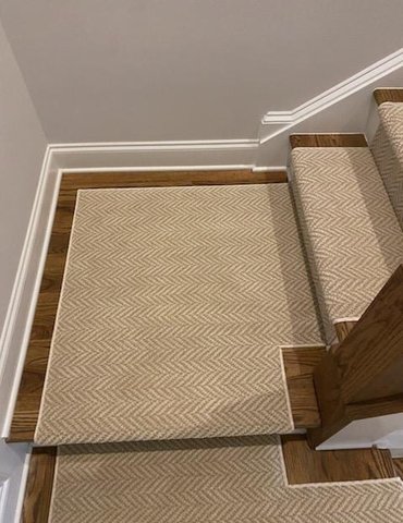 Carpet stair runner in Durham, NC from Bell's Carpets & Floors